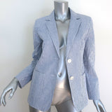Max Mara Weekend Seersucker Blazer Blue/White Size US 8 Two-Button Jacket