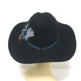 Stetson x Kemo Sabe Snake-Band Feathered Cowboy Hat Black 6x Fur Felt Size 54