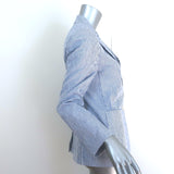 Max Mara Weekend Seersucker Blazer Blue/White Size US 8 Two-Button Jacket