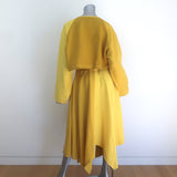 Loewe Colorblock Cutout Midi Dress Marigold Linen-Silk Size 40