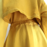 Loewe Colorblock Cutout Midi Dress Marigold Linen-Silk Size 40
