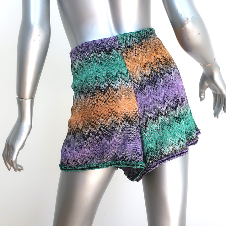 Missoni Mare Coverup Shorts Purple/Green Lurex Knit Size 42