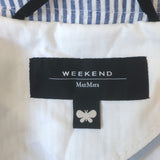 Max Mara Weekend Seersucker Blazer Blue/White Size US 8 Two-Button Jacket