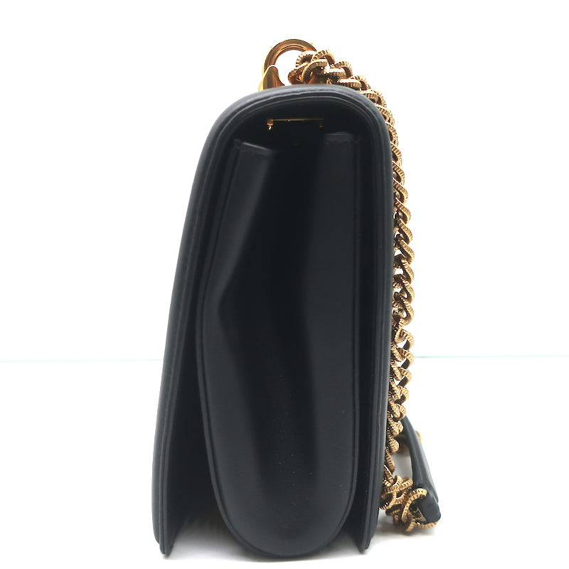 Dolce &amp; Gabbana Devotion Large Shoulder Bag Black Quilted Leather Crossbody NEW