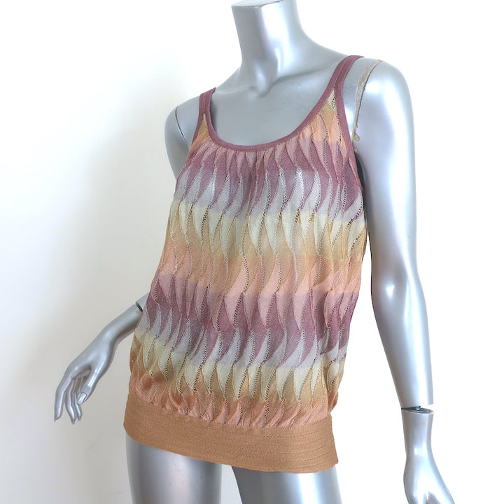 Missoni Wavy Top Rayon tank Sz 46, detail close-up