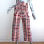 Zimmermann Lucky Belted Pants Pink Checked Cotton Size 0 NEW