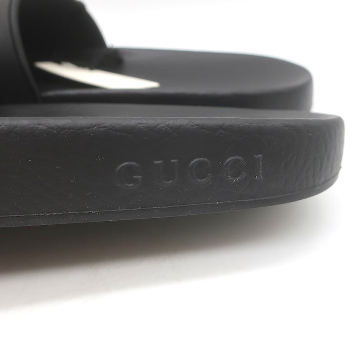 Gucci Pursuit Logo Pool Slide Sandals Black Size 39 NEW