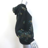 Dries Van Noten black floral-embroidered hoodie sweatshirt, authentic pre-owned, gently worn luxury piece.