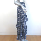 Ulla Johnson Maria Tiered Ruffle Midi Skirt Navy Floral Print Size 2 NEW