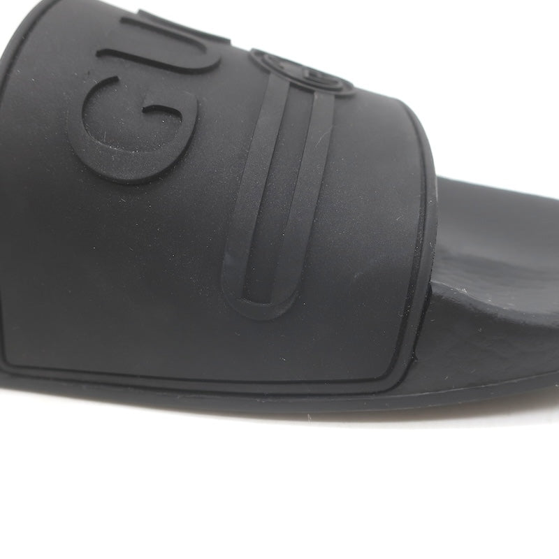 Gucci Pursuit Logo Pool Slide Sandals Black Size 39 NEW