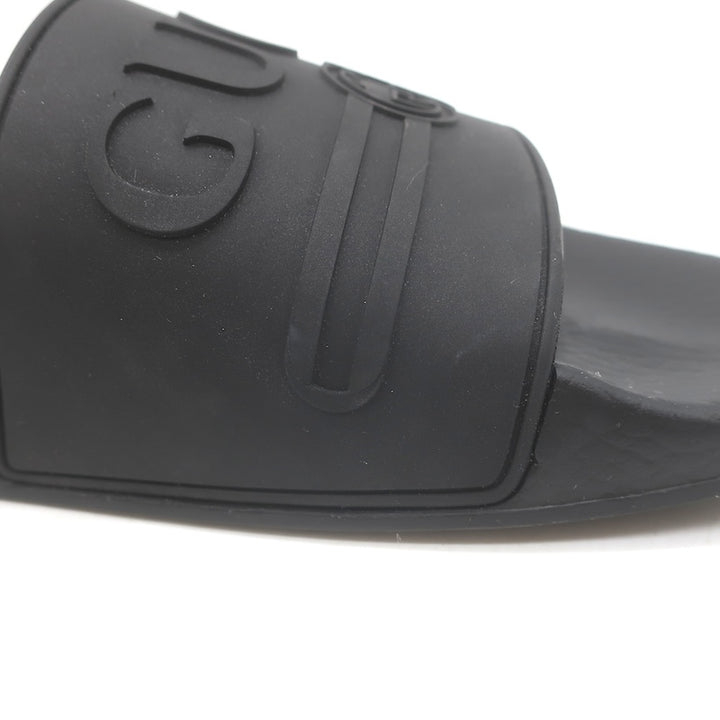 Gucci Pursuit Logo Pool Slide Sandals Black Size 39 NEW
