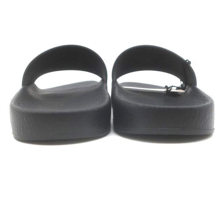 Gucci Pursuit Logo Pool Slide Sandals Black Size 39 NEW