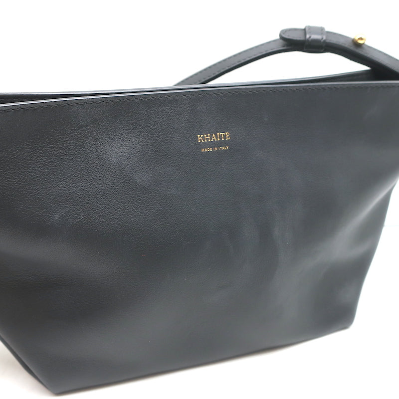 Khaite Adeline Envelope Crossbody Bag Black Leather