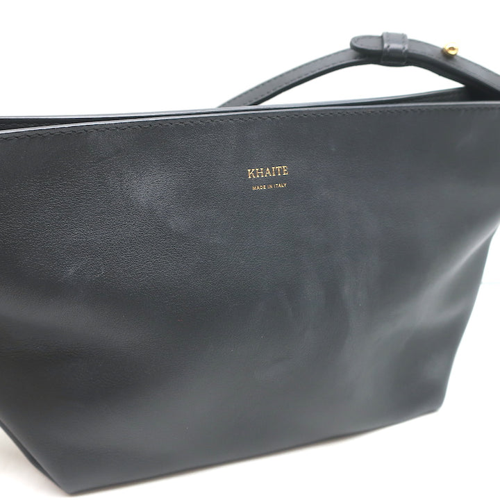 Khaite Adeline Envelope Crossbody Bag Black Leather