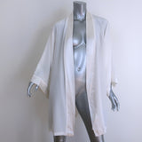 Helena Quinn Short Robe White Silk Charmeuse Size Medium
