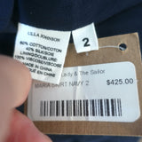 Ulla Johnson Maria Tiered Ruffle Midi Skirt Navy Floral Print Size 2 NEW