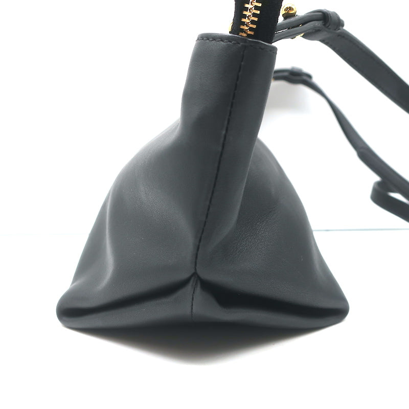 Khaite Adeline Envelope Crossbody Bag Black Leather