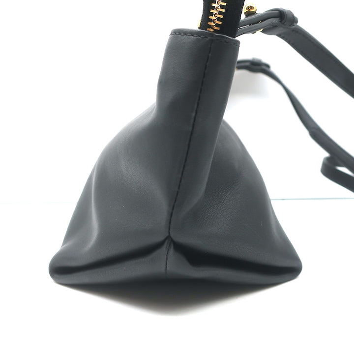 Khaite Adeline Envelope Crossbody Bag Black Leather