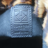 Tomasini Lucile Mini Bucket Bag Leopard Print Calf Hair Crossbody