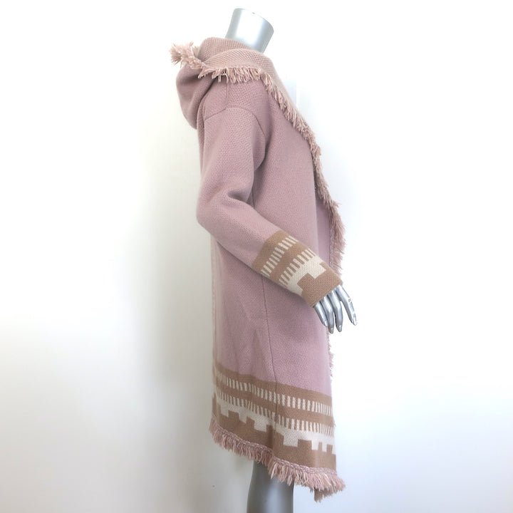 Fleetwood LA Stevie cashmere hooded blanket cardigan, soft pink — pre-owned and authenticated luxury knit, gently worn.