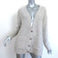 Michelle Mason Faux Pearl-Embellished Cardigan Gray Wool-Blend Size Petite
