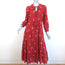 Ulla Johnson Clementine Tiered Midi Dress Red Floral Print Swiss Dot Size 2