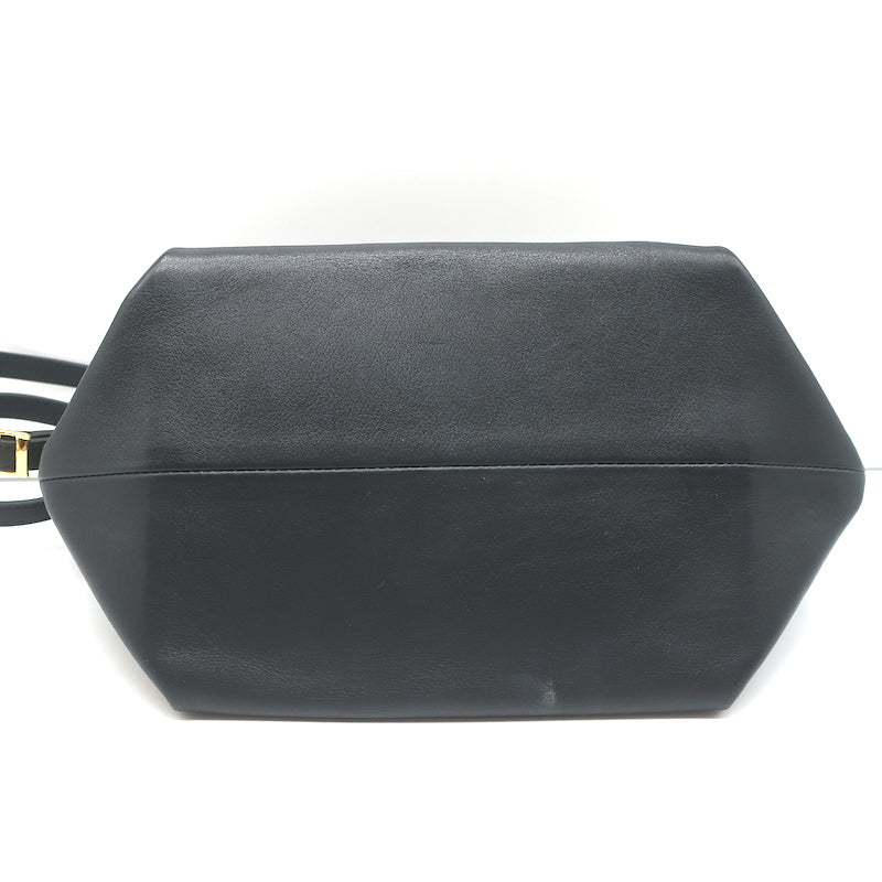 Khaite Adeline Envelope Crossbody Bag Black Leather