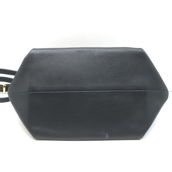 Khaite Adeline Envelope Crossbody Bag Black Leather