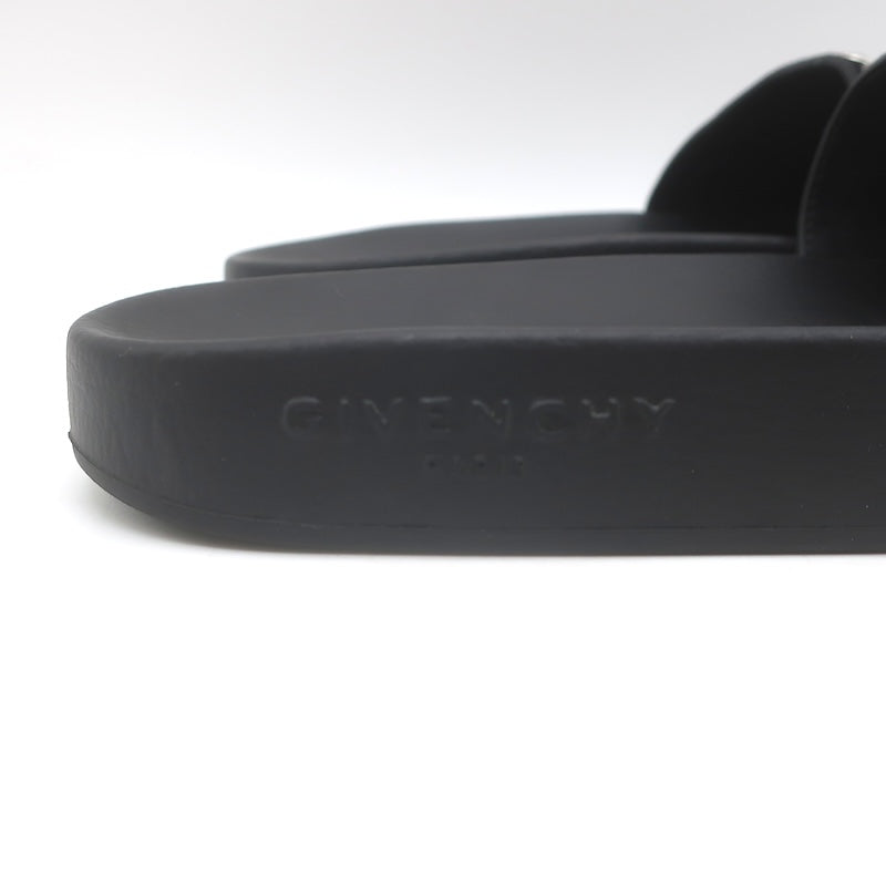 Givenchy Studded Suede Pool Slide Sandals Black Size 39