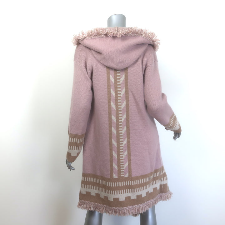 Fleetwood LA cashmere hooded blanket cardigan in soft pink, pre-owned and gently worn