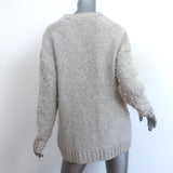 Michelle Mason Faux Pearl-Embellished Cardigan Gray Wool-Blend Size Petite