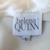 Helena Quinn Short Robe White Silk Charmeuse Size Large