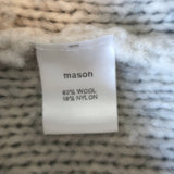 Michelle Mason Faux Pearl-Embellished Cardigan Gray Wool-Blend Size Petite