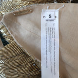 Cult Gaia Lance Open-Back Beaded Flower Top Gold Size Small