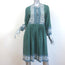 SEA Sabine Popover Dress Green Floral Print Silk Size 0 NEW