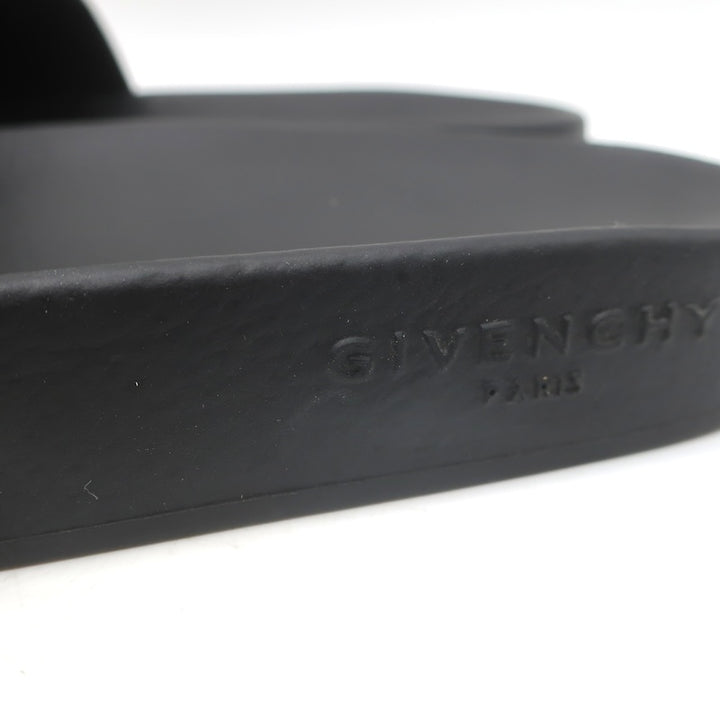 Givenchy Studded Suede Pool Slide Sandals Black Size 39