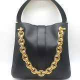 Bottega Veneta Mount Chain-Strap Shoulder Bag Black Leather NEW