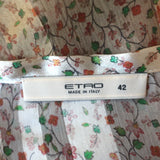 Etro Mixed Print Blouse Floral & Paisley Chiffon Size 42 Long Sleeve Top