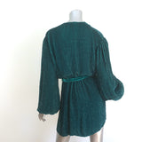 Retrofete Gabrielle Sequin Robe Dress Emerald Size Small Long Sleeve Mini NEW