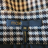 Maje Mixed Plaid Mini Skirt Joxy Beige Wool-Blend Size 38