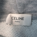 Authentic Celine logo hoodie, heather gray cotton-cashmere blend, pre-owned and gently worn luxury staple