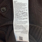 AMI Paris Ami de Coeur Embroidered Cardigan Dark Brown Cashmere-Wool Size Medium