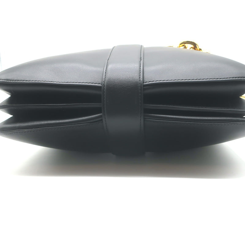 Bottega Veneta Mount Chain-Strap Shoulder Bag Black Leather NEW