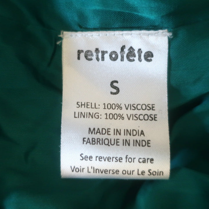 Retrofete Gabrielle Sequin Robe Dress Emerald Size Small Long Sleeve Mini NEW