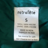 Retrofete Gabrielle Sequin Robe Dress Emerald Size Small Long Sleeve Mini NEW