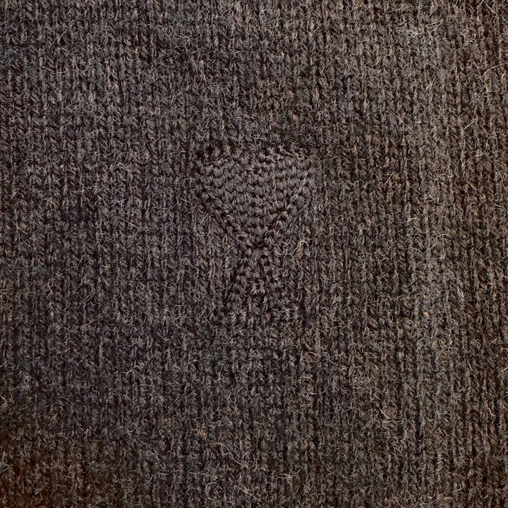 AMI Paris Ami de Coeur Embroidered Cardigan Dark Brown Cashmere-Wool Size Medium
