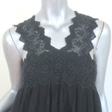 Ulla Johnson Nell Sleeveless Dress Black Embroidered Cotton Size 2