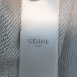Authentic Celine logo hoodie, heather gray cotton-cashmere sweatshirt, extra small, pre-owned gently worn luxury piece