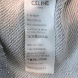 Celine logo hoodie in heather gray cotton-cashmere, authentic pre-owned, gently worn