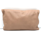 Clare V. Foldover Clutch Bag Beige Leather
